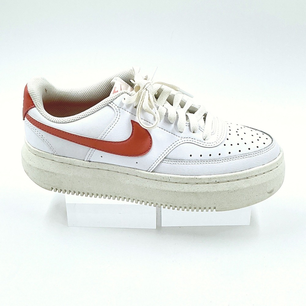 Nike Size 10 Sneakers White Rust Platform Court Vision Alta Womens $80